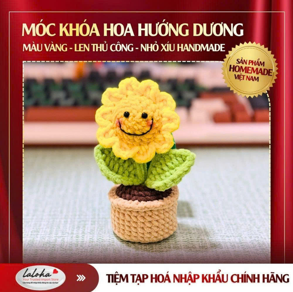 MÓC KHÓA HOA HƯỚNG DƯƠNG - VÀNG | HANDMADE