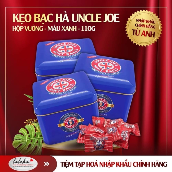 KẸO BẠC HÀ | UNCLE JOE - ANH | 110G (VUÔNG XANH)
