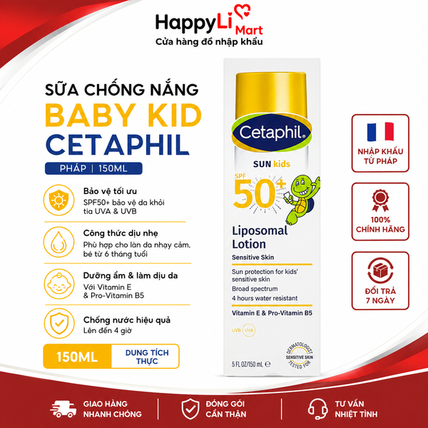 Sữa chống nắng Baby Kid | Cetaphil - Pháp | 150ml