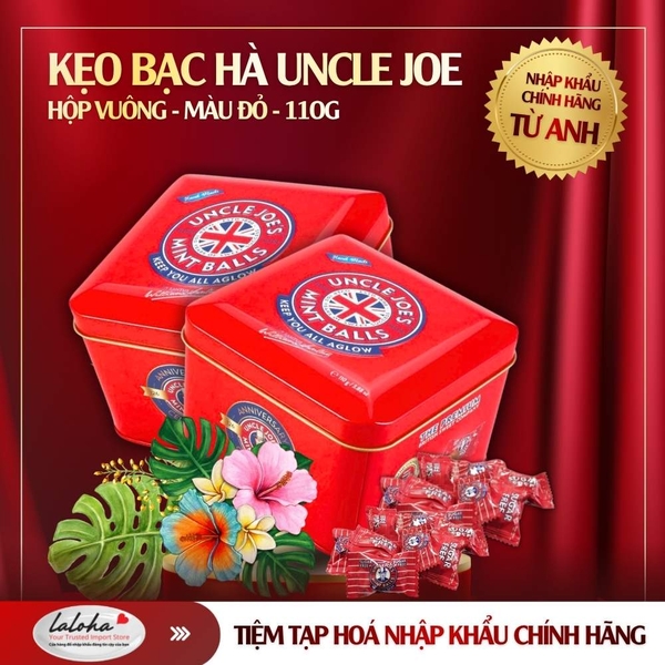 KẸO BẠC HÀ | UNCLE JOE - ANH | 110G (VUÔNG ĐỎ)