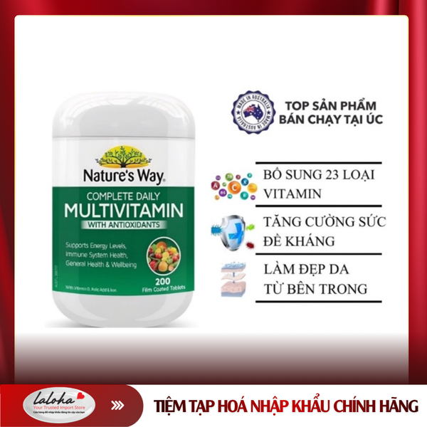 VIÊN UỐNG BỔ SUNG VITAMIN TỔNG HỢP & KHOÁNG CHẤT | NATURE'S WAY - ÚC | 100V