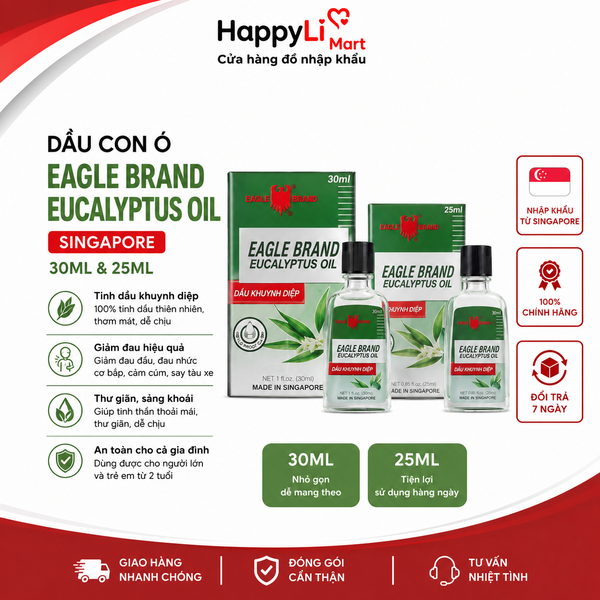 Dầu Con Ó | Eagle Brand Eucalyptus Oil - Singapore | 30ml & 25ml