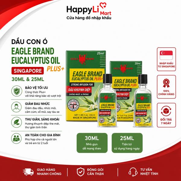 Dầu Con Ó | Eagle Brand Eucalyptus Oil - Singapore | 30ml & 25ml
