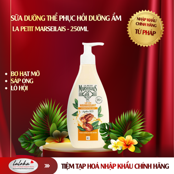 SỮA DƯỠNG THỂ | LA PETIT MARSEILLAIS - PHÁP | BƠ HẠT MỠ, SÁP ONG, LÔ HỘI |  250ML