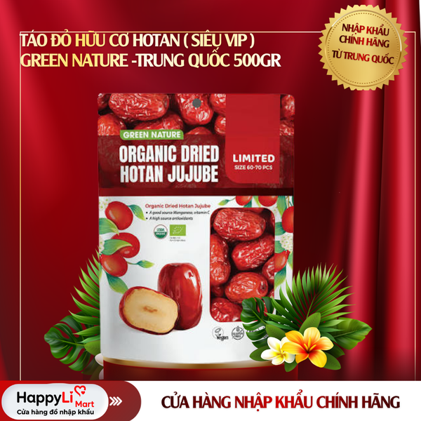 Táo Đỏ Hữu Cơ Hotan (Siêu Vip) | Green Nature - Trung | 500gr