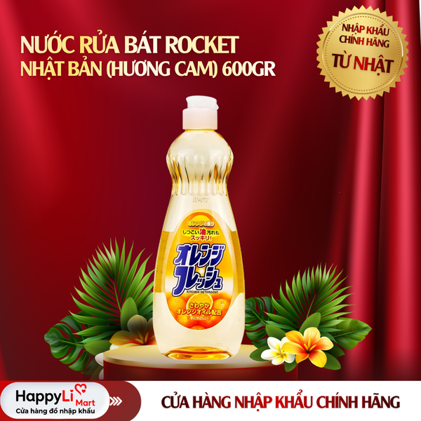 Nước rửa bát Rocket - Nhật Bản (Hương cam) 600gr