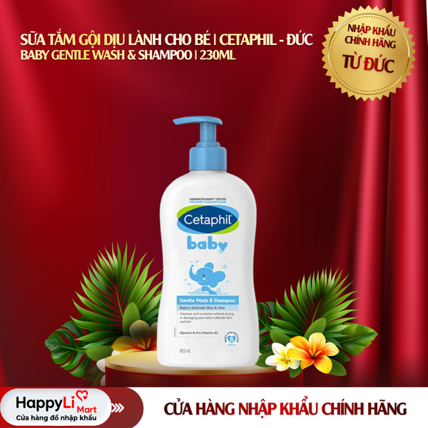 SỮA TẮM GỘI DỊU LÀNH CHO BÉ | CETAPHIL - ĐỨC | BABY GENTLE WASH & SHAMPOO | 230ML