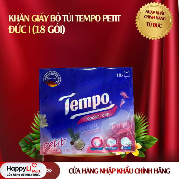 Khăn giấy bỏ túi TEMPO PETIT - Đức (18 gói)