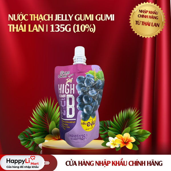 Nước thạch Jelly GUMI GUMI - Thái Lan 135g (10%)