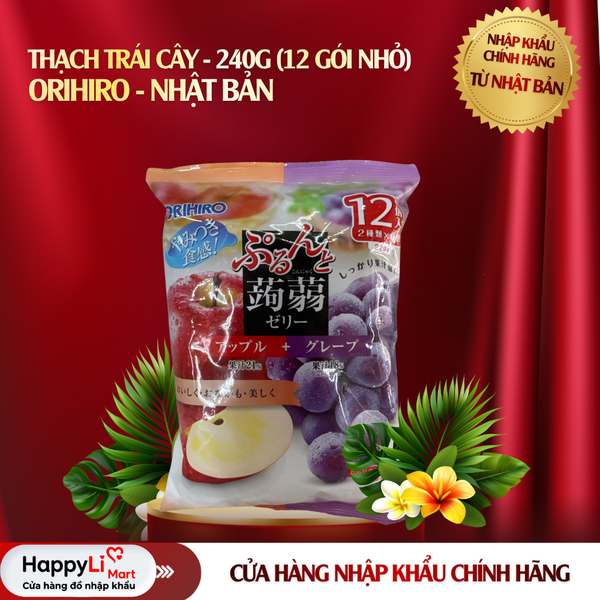 Thạch Trái Cây Orihiro - Nhật Bản 240g (12 gói nhỏ)