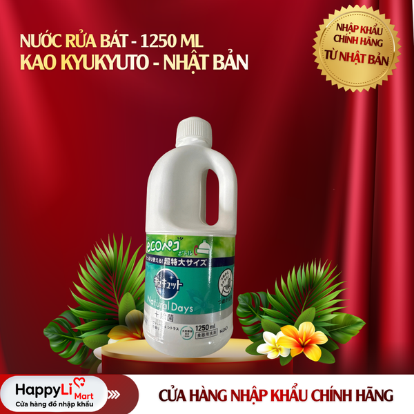 Nước Rửa Bát Kao Kyukyuto - Nhật Bản 1250ml