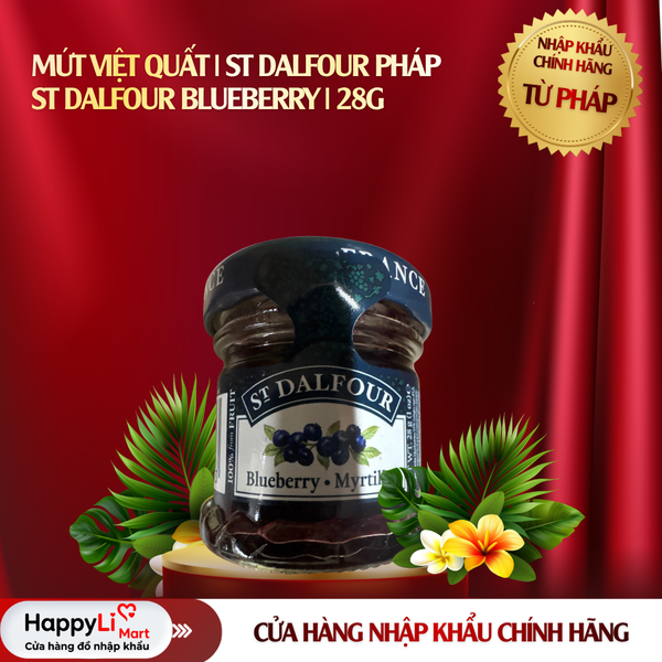 MỨT VIỆT QUẤT | ST DALFOUR - PHÁP | ST DALFOUR BLUEBERRY | 28G