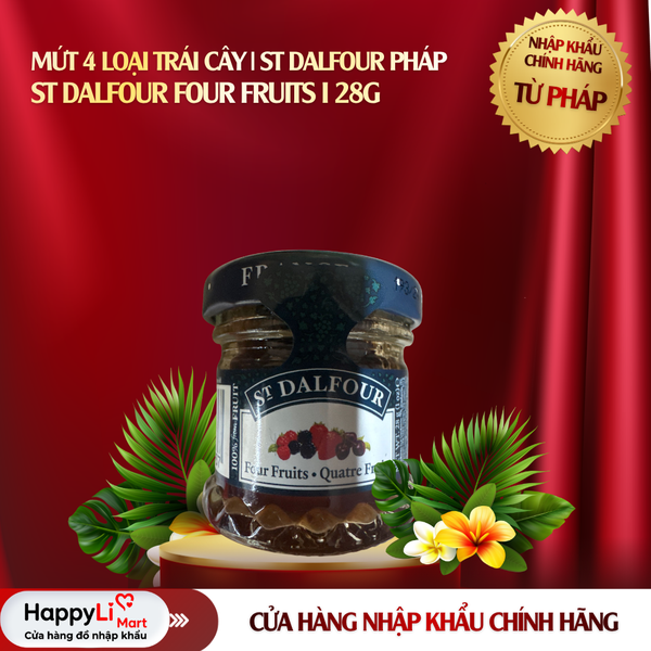 MỨT 4 LOẠI TRÁI CÂY I ST DALFOUR - PHÁP I ST DALFOUR FOUR FRUITS I 28G