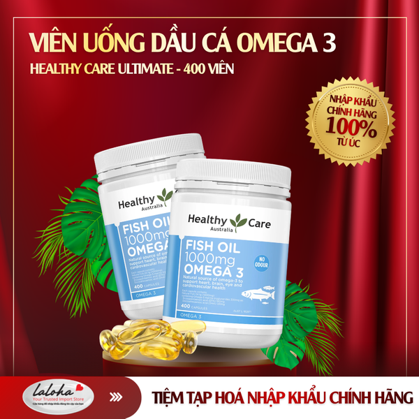 OMEGA 3 | HEALTHY CARE - ÚC | 1000mg - 400 VIÊN