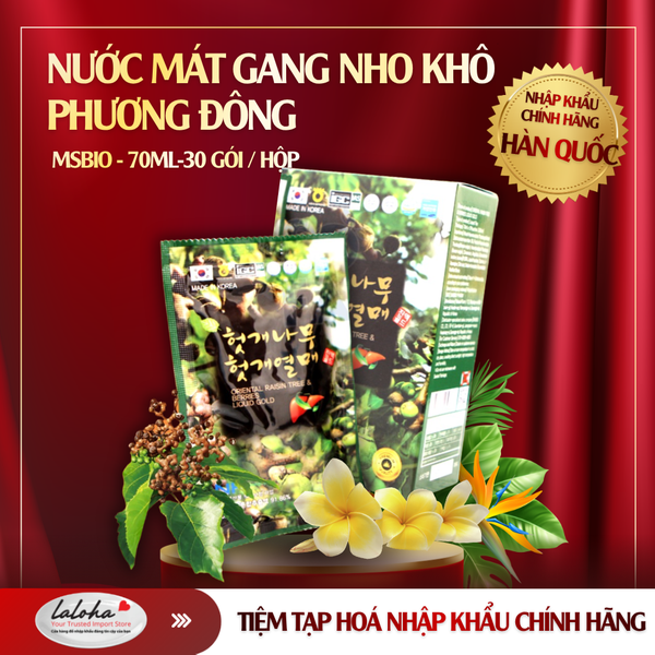 NƯỚC MÁT GAN NHO KHÔ PHƯƠNG ĐÔNG | MSBIO - HÀN QUỐC | 70ML-30 GÓI/HỘP