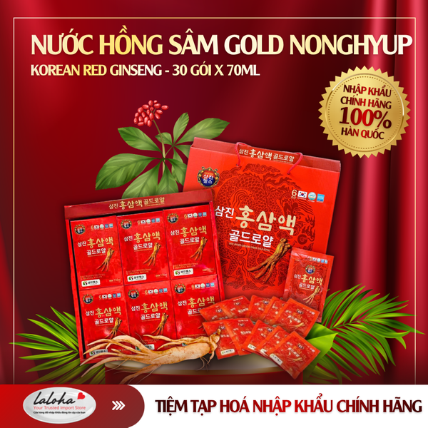 NƯỚC HỒNG SÂM GOLD NONGHYUP | KOREAN RED GINSENG - HÀN QUỐC | 30 GÓI X 70ML