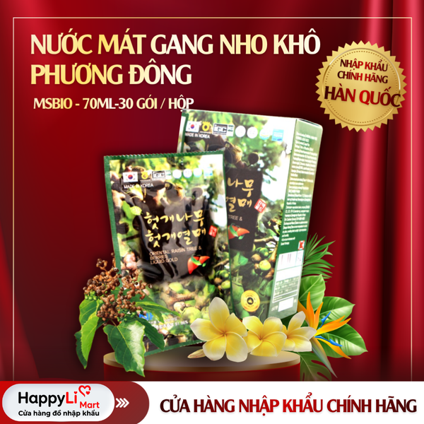 NƯỚC MÁT GAN NHO KHÔ PHƯƠNG ĐÔNG | MSBIO - HÀN QUỐC | 70ML-30 GÓI/HỘP