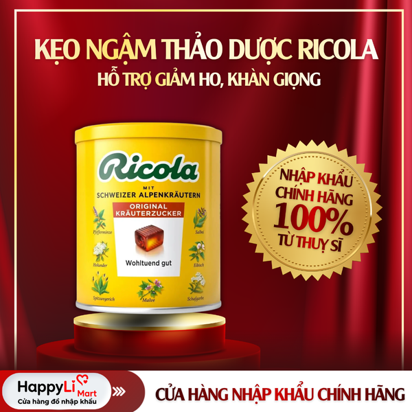 KẸO NGẬM THẢO DƯỢC | RICOLA – THỤY SĨ | SWISS HERB CANDY | 250G