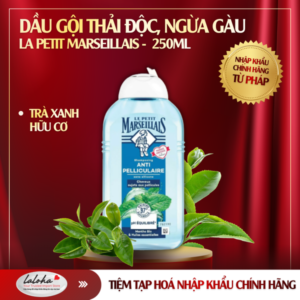 DẦU GỘI THẢI ĐỘC | LE PETIT MARSEILLAIS - PHÁP | TRÀ XANH HỮU CƠ | 250ML