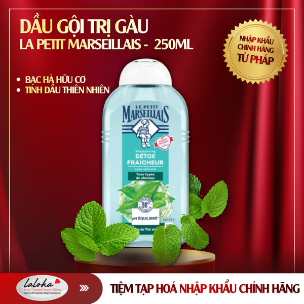 DẦU GỘI / XẢ SẠCH GÀU | LE PETIT MARSEILLAIS - PHÁP | BẠC HÀ, TINH DẦN THIÊN NHIÊN | 250ML