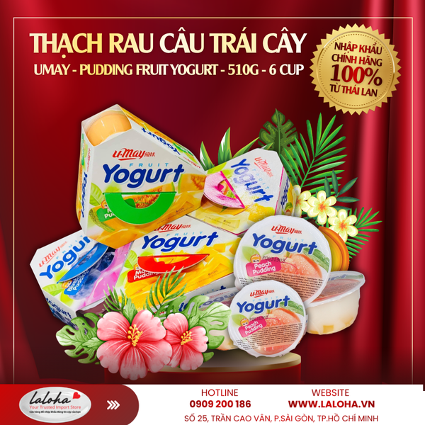 THẠCH RAU CÂU VỊ ĐÀO| UMAY - ĐÀI LOAN | Pudding Fruit Yogurt |510g - 6 CUP