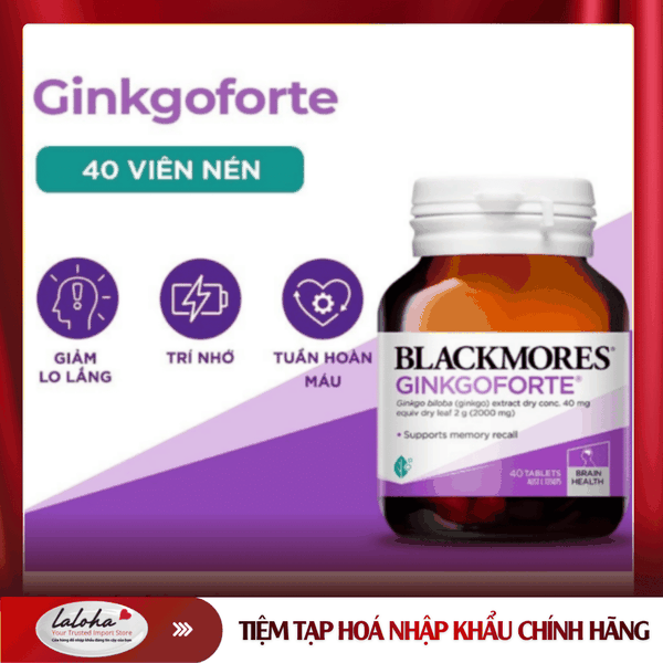 VIÊN UỐNG HỖ TRỢ GIẢM TIỀN ĐÌNH | BLAKMORES - ÚC | GINKGO FORTE | 40V