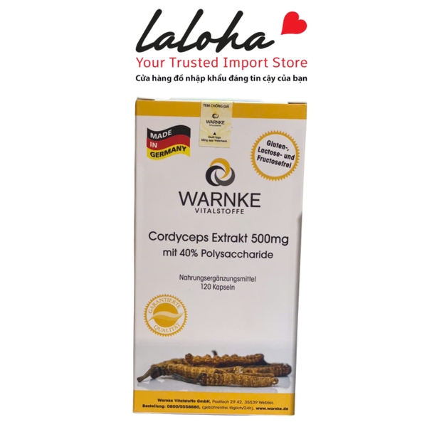 VIÊN UỐNG ĐÔNG TRÙNG HẠ THẢO | WARNKE - ĐỨC | 500MG - 120 VIÊN