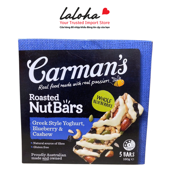 THANH NGŨ CỐC ĂN KIÊNG VỊ Yoghurt & Việt Quốc| BAR CARMAN - ÚC | HỘP XANH BIỂN