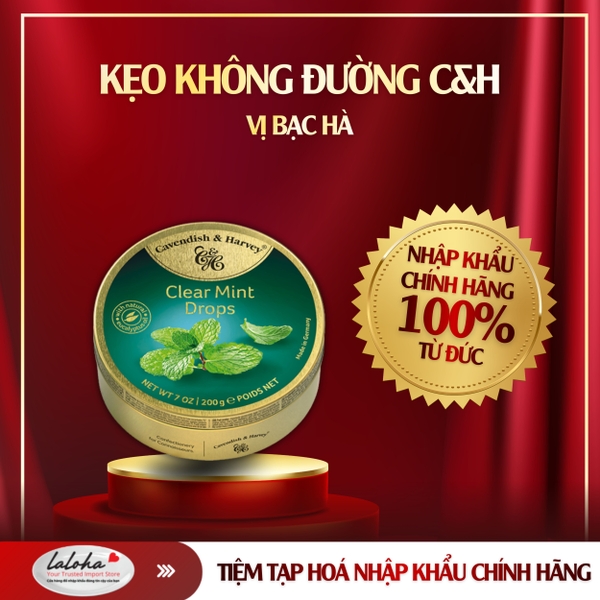 KẸO NGẬM BẠC HÀ | CAVENDISH & HARVEY – ĐỨC | BẠC HÀ | 175G
