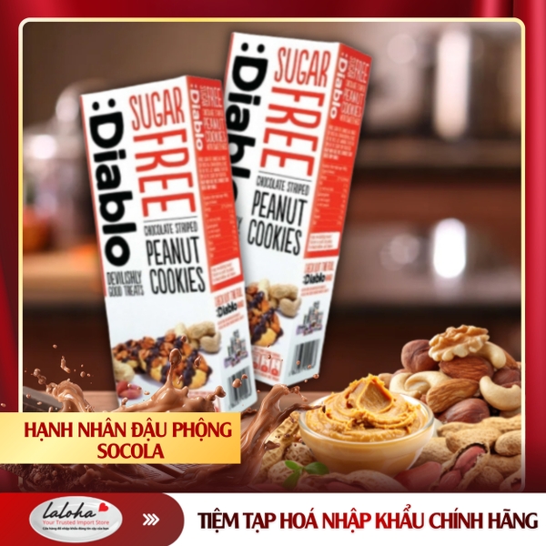 BÁNH KHÔNG ĐƯỜNG | DIABLO | HẠNH NHÂN ĐẬU PHỘNG | 150g