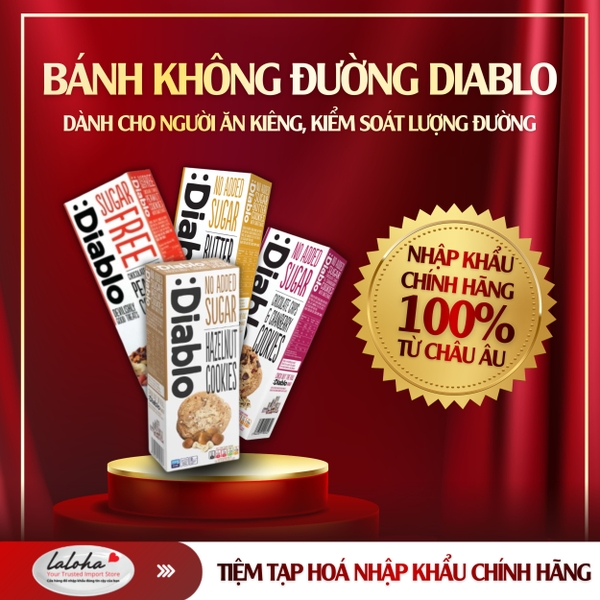 BÁNH KHÔNG ĐƯỜNG | DIABLO | SOCOLA NAM VIỆT QUỐC | 150g