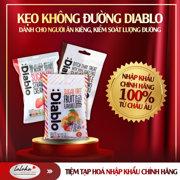 KẸO KHÔNG ĐƯỜNG CHÂU ÂU | DIABLO | MIX TRÁI CÂY | GÓI 75g