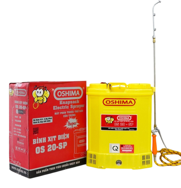 Bình xịt điện Oshima OS20-SP Vàng Bình ắc qui 12V12Ah