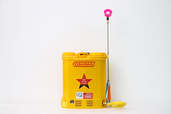 Máy phun thuốc trừ sâu, côn trùng điện Oshima OS20-DP-2 ắc qui Vàng Bình ắc qui 12V12Ah