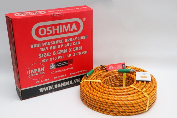 Ống nhựa PVC Oshima 8.5mm x 50m Vàng