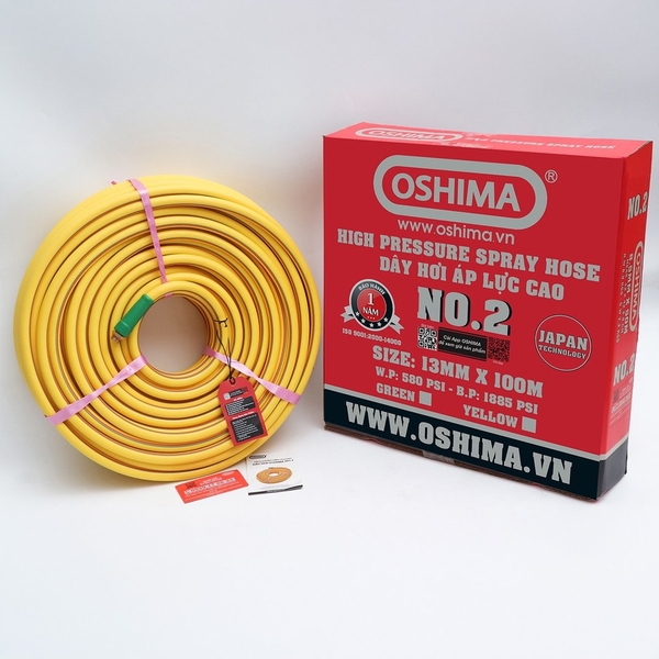 Dây phun Oshima No.2 13mm x 100m Vàng