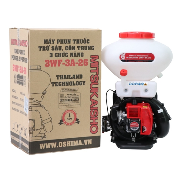 Máy phun thuốc trừ sâu, côn trùng động cơ MITSUKAISHO 3WF-3A-26 41.5cc /2.13kW Đỏ 2 thì (3 chức năng)