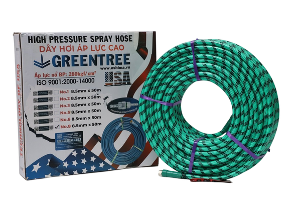 Dây phun Greentree No.8 8.5mm x 50m Xanh lá