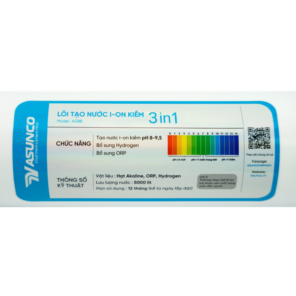 Lõi Tạo nước I-on Kiềm AG88 Asunco chính hãng