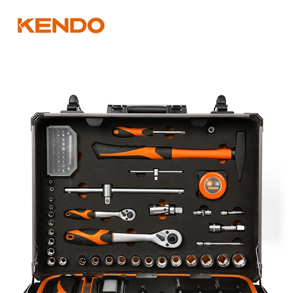 Bộ dụng cụ vỏ nhôm 124 chi tiết Kendo - 90702