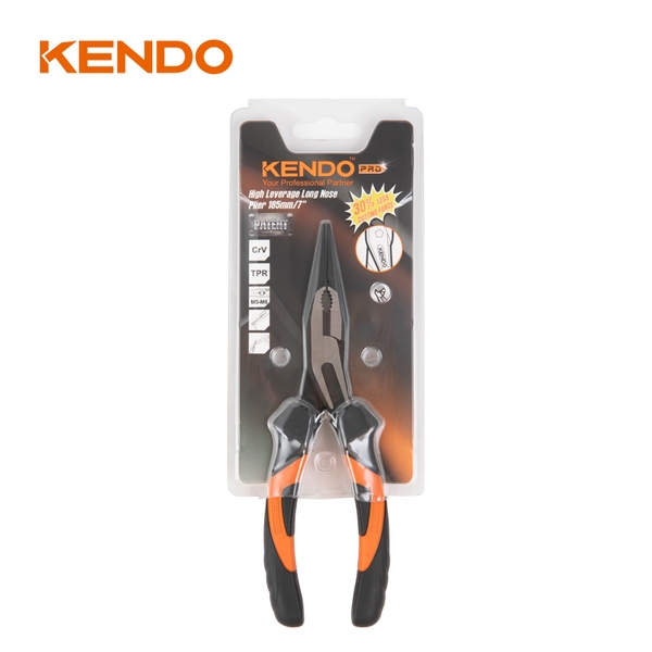 Kìm nhọn chuyên nghiệp đòn bẩy trợ lực cao bằng thép CR-V Kendo