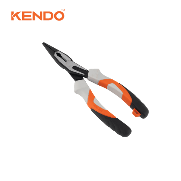 Kìm nhọn chuyên nghiệp đòn bẩy trợ lực cao bằng thép CR-V 8 inch 200mm Kendo – 10334