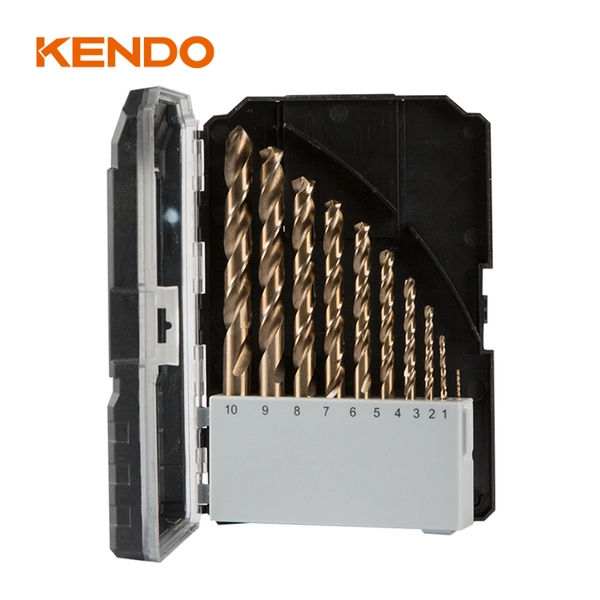 Bộ mũi khoan inox HSS-Co 10 cái (1- 10mm) Kendo - 11603934