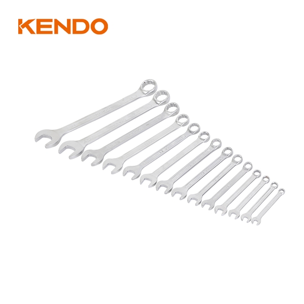 Bộ cờ lê 2 đầu vòng miệng bằng thép Cr-V 14 cái (6 - 24mm) Kendo - 15246