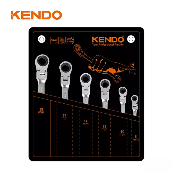 Bộ cờ lê kết hợp vòng miệng tự động Flex 6 cái Kendo - 15620