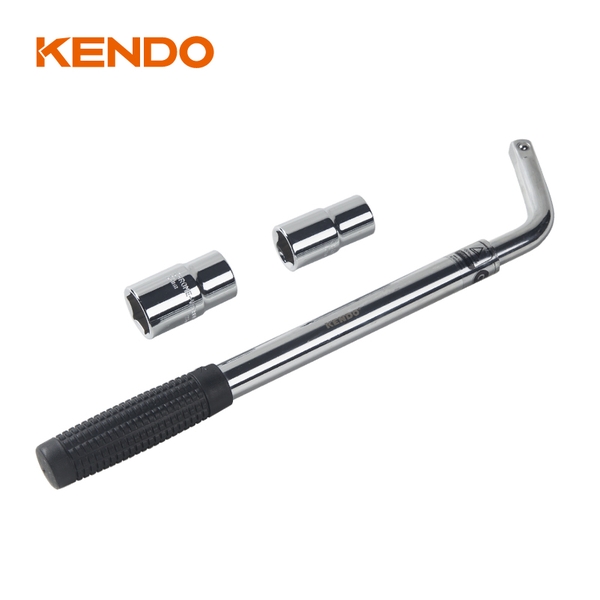 Bộ cần L kèm tuýp mở ốc lốp xe ô tô (17-19-21-23mm) Kendo - 18008