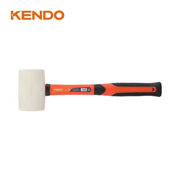 Búa cao su đầu trắng 450g/ 16OZ tay cầm bằng sợi thủy tinh Kendo - 25501