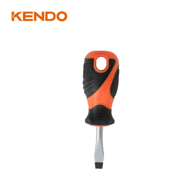 Tua vít dẹp bằng thép Cr-V tay cầm bọc cao su 6 x 38mm Kendo - 20143