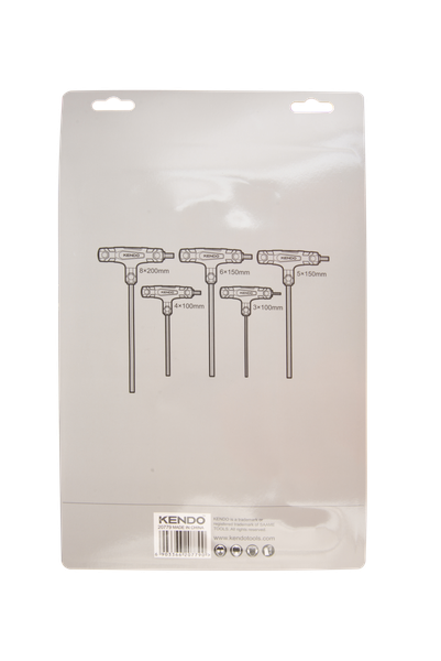 Bộ chìa khóa đầu lục giác tay cầm chữ T chất liệu thép CrV (5 cái/ bộ) Kendo - 20779