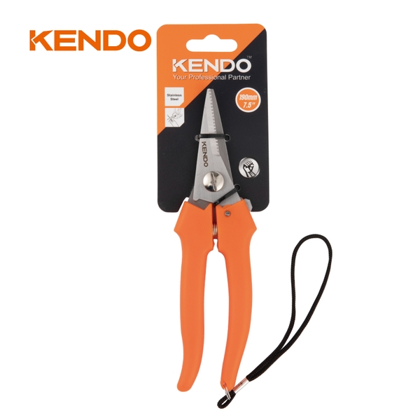 Kéo đa năng lưỡi thép không gỉ 190mm Kendo - 30752